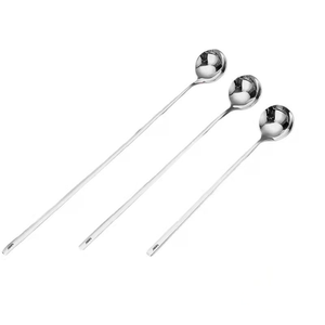 Cuillère à mélanger ronde à long manche en acier inoxydable 304 DFU203, cuillère à café, cuillère à glace, cuillère à dessert mignonne, mini-cuillère à miel, cuillère à assaisonnement - Product Image 4