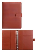 Carpeta de cuero PU A5 de 6 anillos, tamaño A6, carpeta de dinero de tapa dura, organizador, rastreadores de gastos escolares, sobre de ahorro de efectivo, carpeta de presupuesto