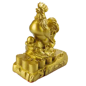 Produk tembaga ornamen ayam jantan zodiak Ayam emas Dekorasi kuningan tradisional Cina desain kustom pabrik