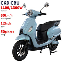 Moto électrique de course pour adultes CKD SKD 12 pouces à 2 roues, 1100/1300W, vitesse 60 km/h, pour le transport