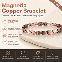 Bracelet magnétique en cuivre pur pour thérapie magnétique, motif croix vintage, vente en gros, personnalisable