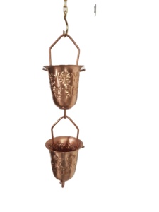 Pristine Handmade Copper Hanging Plant Hanger Ornament Brushed Finish Traditional Style Outdoor <b>Garden</b> Decor - Product Image 3