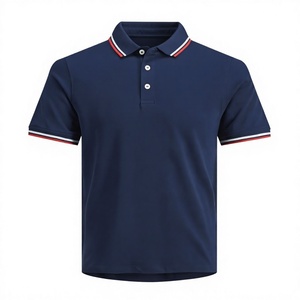 Polo Homme 100% Coton Manches Courtes Bordure Contrastante Logo Personnalisé Uniforme Décontracté Fournisseur en Gros Impression de Logo Personnalisé 2026 - Product Image 1