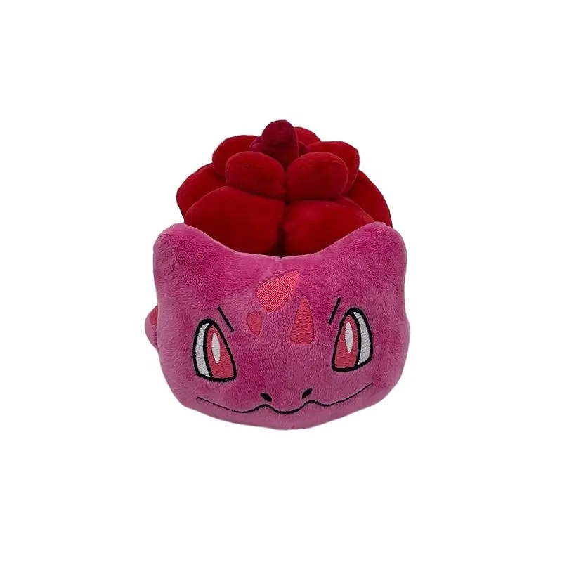 Commercio all'ingrosso Anime Kawaii giocattoli di peluche cartone animato rosa rosa fiore Bulbasaur regalo di natale per bambini giocattoli di peluche