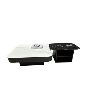 Set Moderno di Tavolino da Caffè e Mobile TV in Legno, Combinazione Ecologica per Soggiorno con Tavolino Laterale e Spazio di Archiviazione - Product Image 6