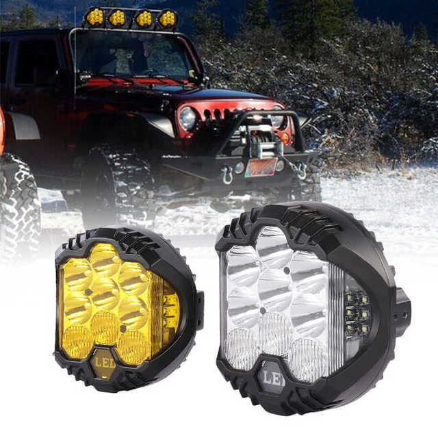 Hot Sale Three-Sided Off-Road Car Headlight Auxiliary LED 3.5 5 7 9 Inch for Vehicles Engineering New Condition Driving Lights