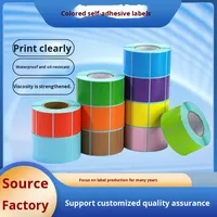 Papier thermique coloré rouge/jaune/bleu/vert, autocollants adhésifs imperméables et résistants à l'huile, utilisation express, impression de codes-barres