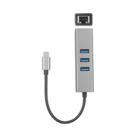 Adaptador de Tarjeta de Red Ethernet USB 3.0 a Gigabit RJ45 con HUB USB 3.0 para MAC, PC, Laptop y Notebook