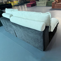 Canapé modulaire en tissu crème, fauteuil paresseux moderne, canapé de sol, canapé sectionnel en mousse haute densité pour salon et appartement