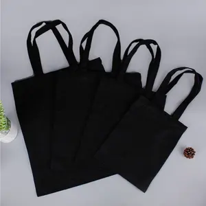 Belanja Grosir Tas Kanvas Tote Logo Kustom Yang Dilukis dengan Tangan Tas Kanvas Kosong Kantong Katun