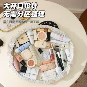 Lazy Person <b>Makeup</b> Bag Large Capacity Portable Travel Drawstring Toiletry Bag <b>For</b> Women Cosmetic <b>Storage</b> With Soft Handle - Product Image 3