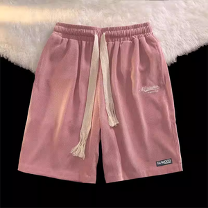 Shorts en toile de polyester unie pour homme, personnalisés, écologiques, taille mi-haute, imperméables, respirants, avec cordon de serrage numérique, service OEM - Product Image 3