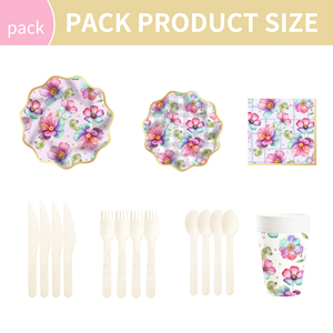 DAMAI Flower <b>Plates</b> and Napkins Floral Disposable <b>Plates</b> Napkins Baby <b>Shower</b> Decorations for Spring Wedding Birthday Tea Party - Product Image 6