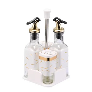 Set di Contenitori in <span class=keywords><strong>Vetro</strong></span> Rotanti di Lusso <span class=keywords><strong>per</strong></span> Spezie, Olio e Aceto, 4 Pezzi, Portaspezie Portatile <span class=keywords><strong>per</strong></span> <span class=keywords><strong>Cucina</strong></span> - Product Image 3