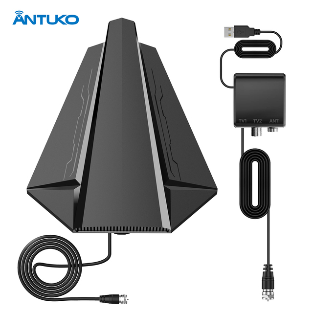 New Antuko Plastic Outdoor Digital TV Antenna with Ground Mount for Receiving 4K 1080P TV Signals
