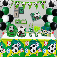 Nicro Factory Wholesale 146pcs Football Sport Theme Soccer Design Disposable Tableware Kit Birthday Party Decorations Supplies