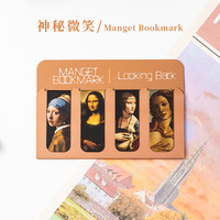 Marque-page magnétique vintage Mona Lisa Sourire, peinture à l'huile, marque-pages pliables esthétiques, clips magnétiques pour les amateurs de livres