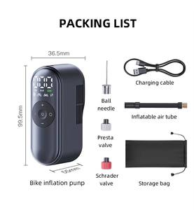 Pompe à vélo électrique portable NEWO T08 avec arrêt automatique, gonfleur haute vitesse 14L/min pour pneus de vélo et accessoires - Product Image 5