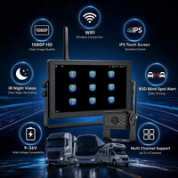 Cámara de Tablero Inalámbrica Inteligente de 7 Pulgadas para Camiones, 1080P, Visión Nocturna, Advertencia de Punto Ciego BSD, Cámara Trasera Inalámbrica para Camiones, Autobuses y Autocares