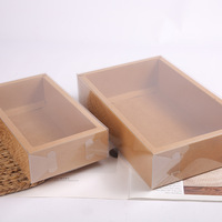 Boîte d'emballage de cadeau de boulangerie de chocolat de Noël pliable en papier carré artisanal noir marron blanc personnalisé avec couvercle en PVC transparent