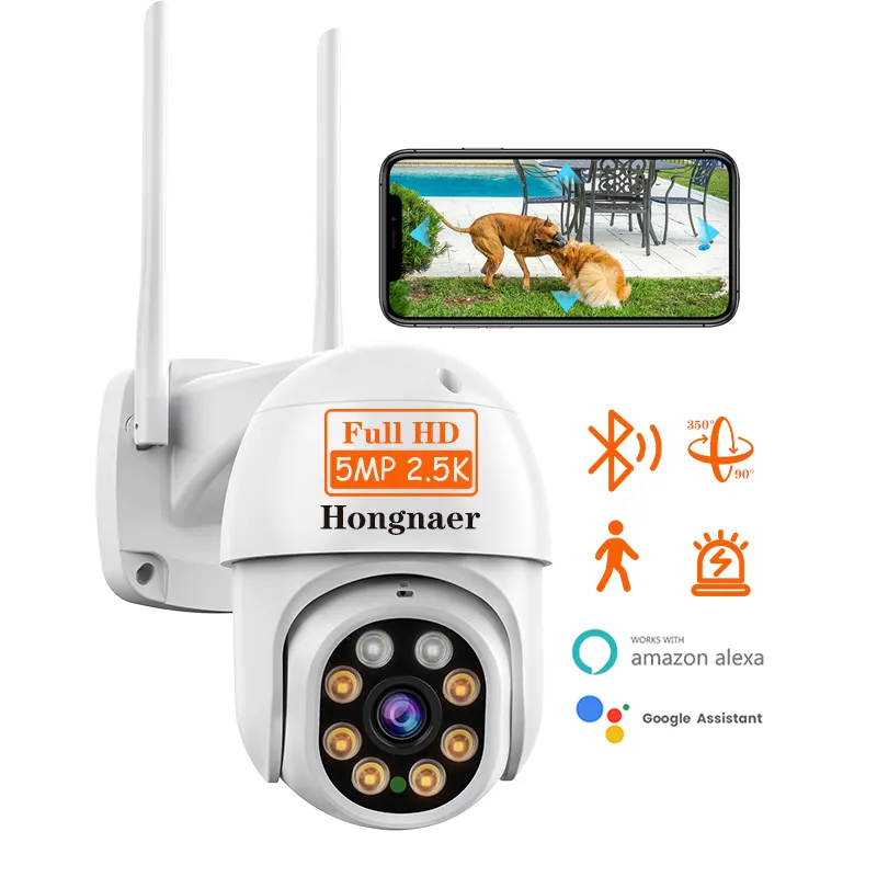 Free Alexa 5MP Color Night Vision Security Camera Surveillance System Cctv Camera Automatic Tracking Cctv Outdoor Ptz Cameras