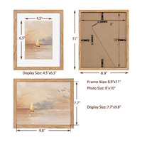 Tailles personnalisées Décoration d'intérieur Encadrée Minimal Art Prints Tenture murale Bois Élégant Cadre photo en grain de bois de chêne massif 5x7 8x10
