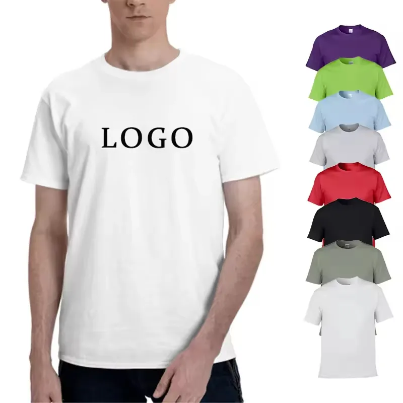 T-Shirt Unisex in poliestere personalizzate con Logo stampato OEM a sublimazione semplice 100 _ T-Shirt con Logo in cotone stampata da uomo