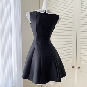 Robe courte sans manches à <span class=keywords><strong>col</strong></span> <span class=keywords><strong>Claudine</strong></span> en dentelle française taille haute - Product Image 5