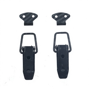 Pour pièces automobiles : Verrou de coffre de voiture, grande et petite taille, en fer noir, motif fibre de carbone, et couvre-poignée de porte - Product Image 4