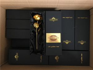 Su misura del Contenitore di Regalo 24K Oro Rosa Fiore Artificiale <span class=keywords><strong>Rose</strong></span> D'oro - Product Image 4