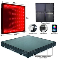 Piste de danse LED 3D magnétique portable, piste de danse illuminée interactive, piste de danse de mariage, miroir infini 3D LED