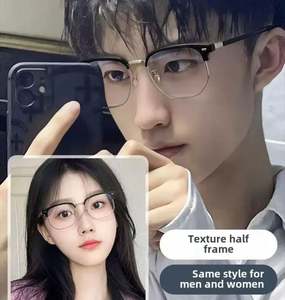 Gafas de Media Montura con Logotipo Personalizado 2025, Gafas Fotocromáticas de Color Cambiante a la Moda, Gafas Anti Luz Azul Extra Grandes para Hombre y Mujer - Product Image 2