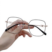 Gafas Ópticas de Nuevo Estilo para Mujer, Diseño Poligonal Punk de Moda, Montura Completa Metálica, Lentes de PC, Monturas Delgadas que Favorecen el Rostro