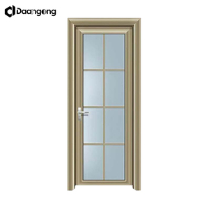 Porte battante en verre dépoli 8 mm trempé, gravé à l'acide, avec serrure de confidentialité pour salle de bain, toilettes, studio, appartement - Product Image 5