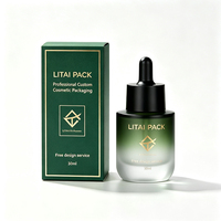 Flacons compte-gouttes de luxe en verre de 30 ml, 40 ml, 80 ml, 100 ml pour huiles essentielles, sérums et huiles capillaires, avec boîte