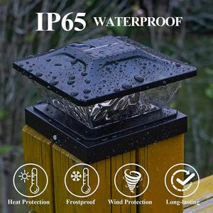 Solar Powered Pillar Light Outdoor Waterproof ABS Material For Courtyard Gatepost <b>Fence</b> Villa <b>Lighting</b> - Product Image 2