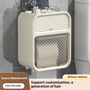 NFS Support <span class=keywords><strong>Mural</strong></span> Étanche pour Papier Toilette de Salle de Bain, Boîte de Rangement en Plastique Sans Perçage, <span class=keywords><strong>Porte</strong></span>-Rouleau - Product Image 2