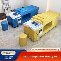 Lit de Traitement Capillaire Commercial en Cuir pour Salons – Sans Plomberie Requise, Lit de Lavage avec Circulation d'Eau, Traitement à la Vapeur, Massage Thaïlandais