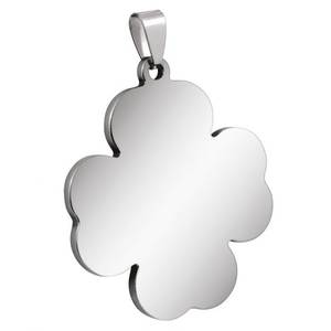 Ciondolo in Acciaio Placcato Oro con Grande Fiore 37x42mm, Charm Religioso per Bambini con Zirconi, Diamanti e Perle - Product Image 1