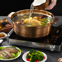 Olla comercial de acero inoxidable para cocinar a gas, olla para guisar pollo, coco, sopa, para el hogar