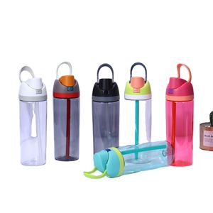 Botella de Agua Deportiva Portátil de Plástico con Tapa Doble para Bebidas, 750 ml, Apta para Alimentos, Resistente al Calor, para Estudiantes, con Tapa de Apertura Rápida, para Frutas - Product Image 1