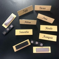 Badge nominatif vierge en acier inoxydable OEM, finition brossée, personnalisable, pour estampage, vente en gros, avec broche sécurisée