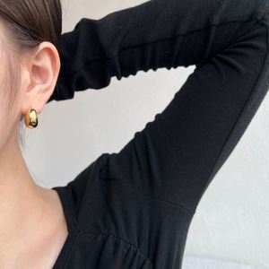 Dylam New Designer S925 Silver Rhodium 18K Gold Plated <b>Fine</b> Fashion Jewelry Women Geometric Chunky Glossy <b>Stud</b> <b>Earrings</b> - Product Image 3