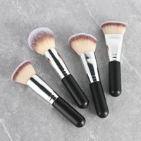 Pinceau de maquillage professionnel de haute qualité pour fond de teint en poudre libre à tête ronde, personnalisable avec logo et marque privée, vente en gros