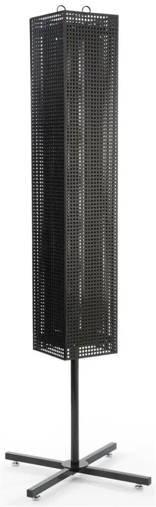 4-Sided Floor Display with Hook Elegant Rack Display for Products with Wheels — view 3