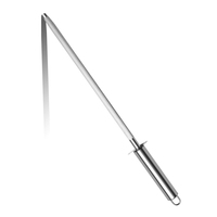 Aiguiseur de couteaux manuel en acier inoxydable pour cuisine, 10 pouces, avec anneau de suspension