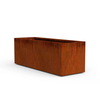 Kustom Pot bunga luar ruang tanaman logam besar kotak kebun besar tanaman Corten Steel Taman tepi