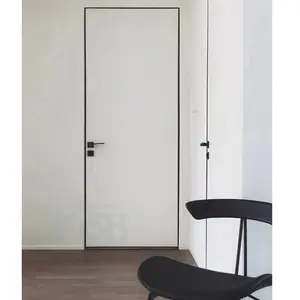 현대 침실 문 디자인 인테리어 나무 프레임리스 인테리어 문 숨겨진 힌지 내부 문
