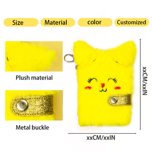 Bán buôn tùy chỉnh giá rẻ dễ thương màu hồng Kitten Furry Kawaii Mặt dây chuyền Keychain cô gái hàng ngày Tạp Chí cuốn sách lưu ý pad văn phòng phẩm quà tặng - Product Image 4