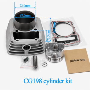 อะไหล่เครื่องยนต์ 4 จังหวะใหม่ CG200 ชุดกระบอกสูบ 67 มม. 198 ซีซี ระบายความร้อนด้วยอากาศ สำหรับ Zongshen 198 CG200 UM200 ZJ200 CPS200 - Product Image 1